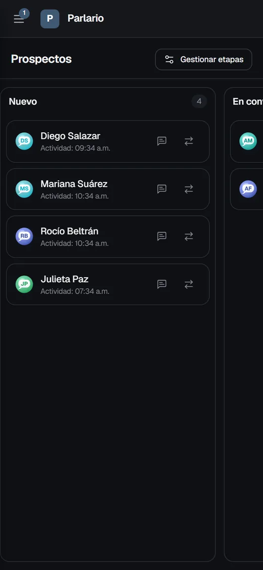 Parlario en el teléfono: el pipeline de ventas, una etapa a la vez.