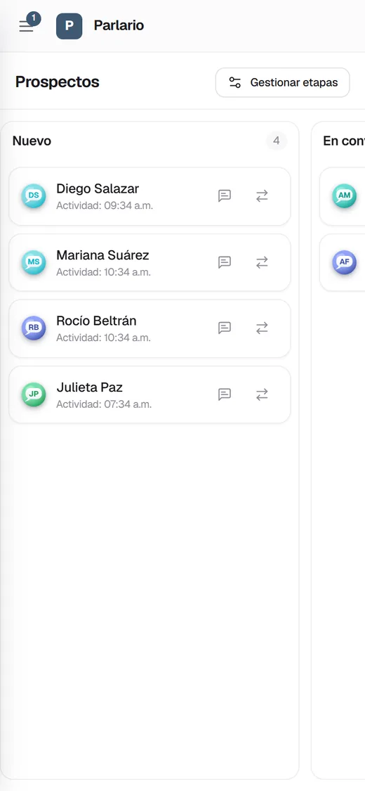 Parlario en el teléfono: el pipeline de ventas, una etapa a la vez.